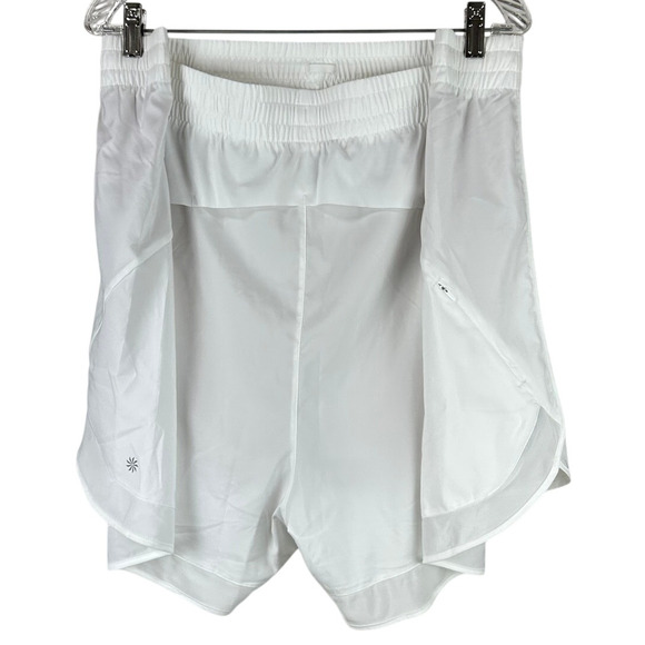 Athleta Women's Mesh Racer Run Short Bright White Women's Size 3X NWT STAIN - Picture 4 of 14